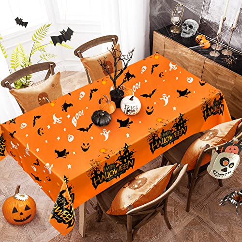 Senneny 2 Pack Halloween Plastic Tablecloth, 54" X 108" Haunted House Halloween Tablecloth Disposable, Spill-Proof Reusable Halloween Table Cover Halloween Table Decor For Halloween Party Supplies #TOP5