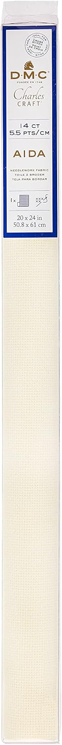 12 Pack: Charles Craft® Gold Standard® 14 Count Antique White Aida Cross Stitch Fabric, 20”; x 24”;