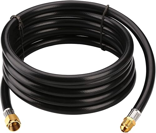 WADEO Manguera de extensión de propano de 12 pies con conector hembra macho de 3/8 pulgadas, manguera larga de línea de gas de propano para parrilla