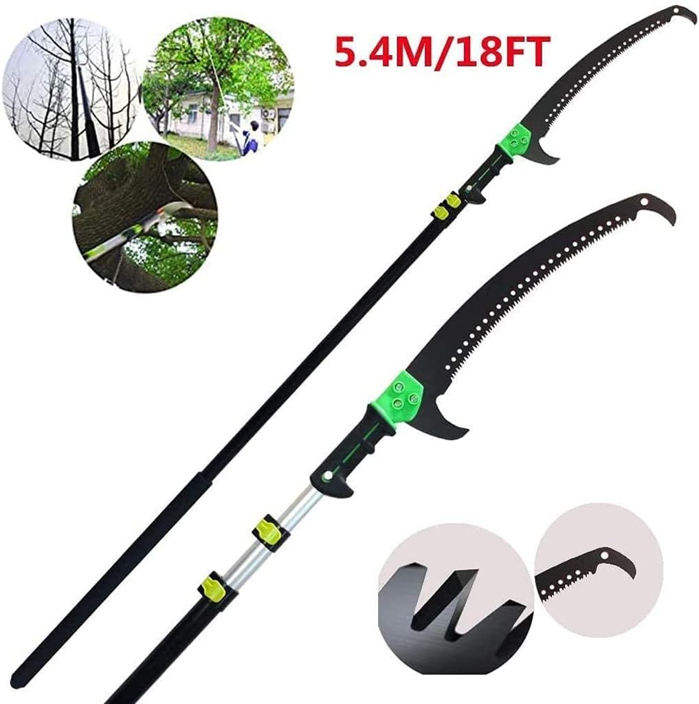 Garden Branch Pruning Saw, Retractable Aluminum Pole Folding Saw 18 FT/5.4M Retractable Hand Saw, High-altitude Branch And Leaf Trimmer Garden Beautification Tool