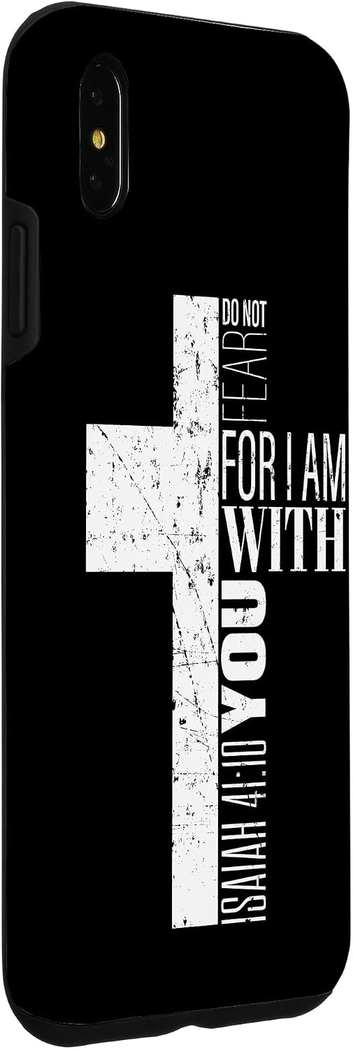 iPhone XS Max Bible Verse Phone Case Men Dad Isaiah 41 10 Christian Cross Case