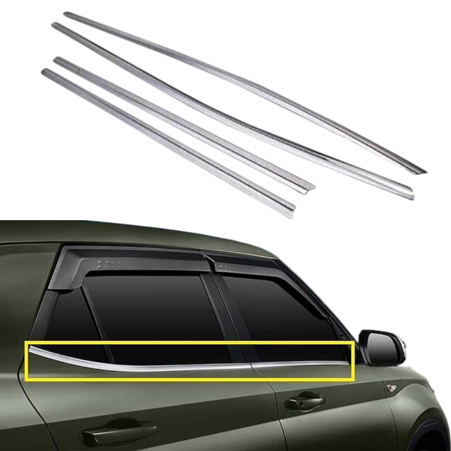 partsbigboss Alpine Car Outer Door Window Glass Beading Garnish