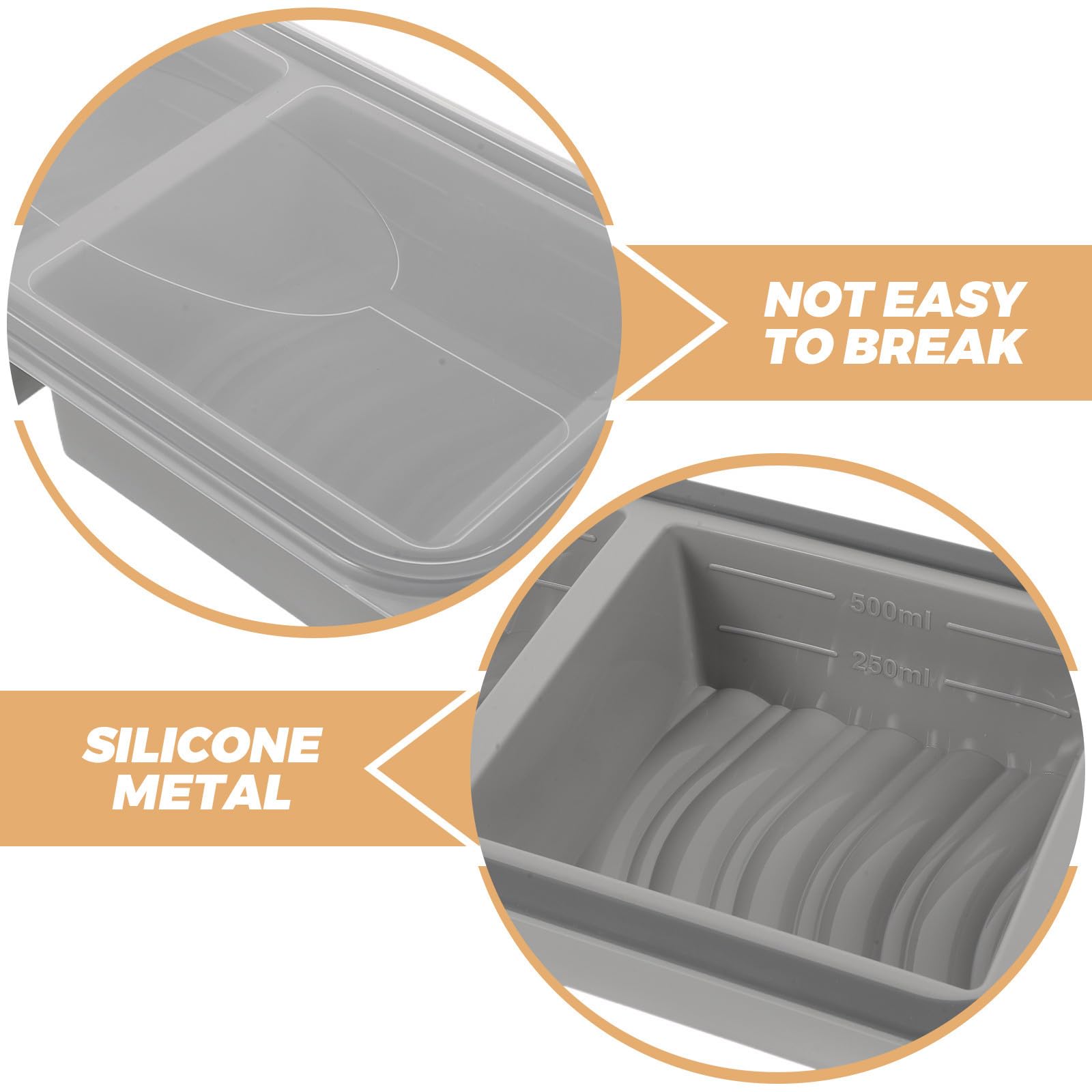 Ipetboom Stampo in Silicone per Gelatina Rettangolare a 2 Scomparti | Coperchio, Bordo con Metallo Integrato, per Raffreddamento e Dolci Festivi