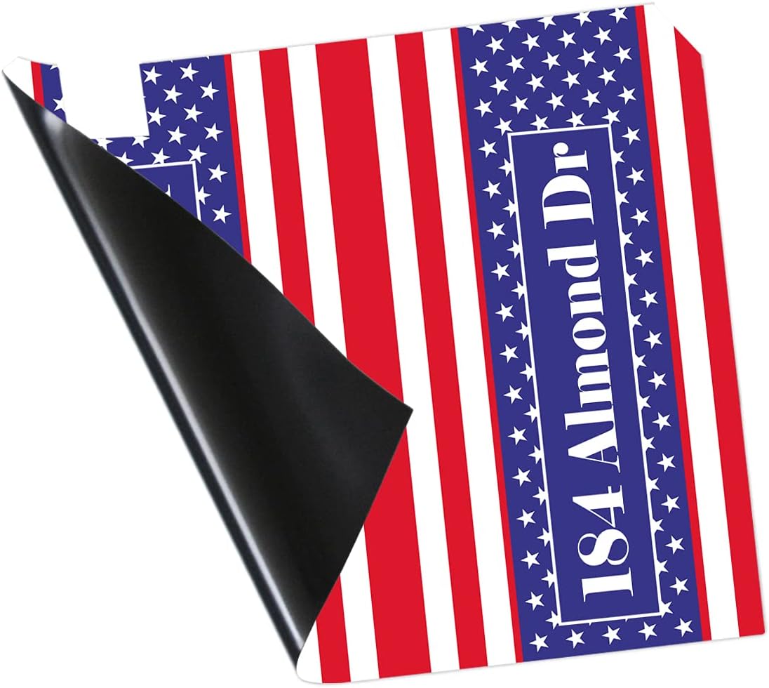 VWAQ Custom American Flag Mailbox Magnetic Personalized Mailbox Cover - PMBM15 (20.5" H X 18.25" W)