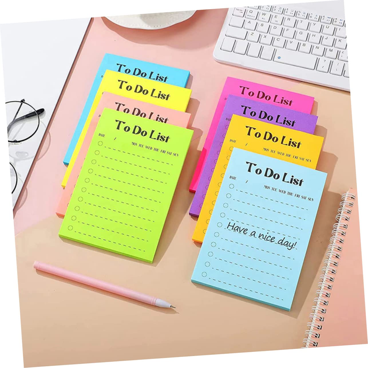 Blocs-notes Autocollants Fluorescents 16 Livres en Papier, 50 Feuilles