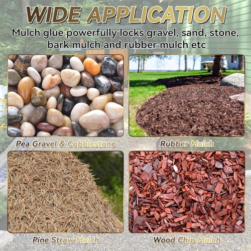 Mulch Glue 64OZ, Mulch Glue for Landscaping, Mulch Glue for Pea Gravel Gravel Binder, Lasts up to 2 Years, Landscape Rock Glue, Gravel Glue & Lock Liquid - Thumbnail 4