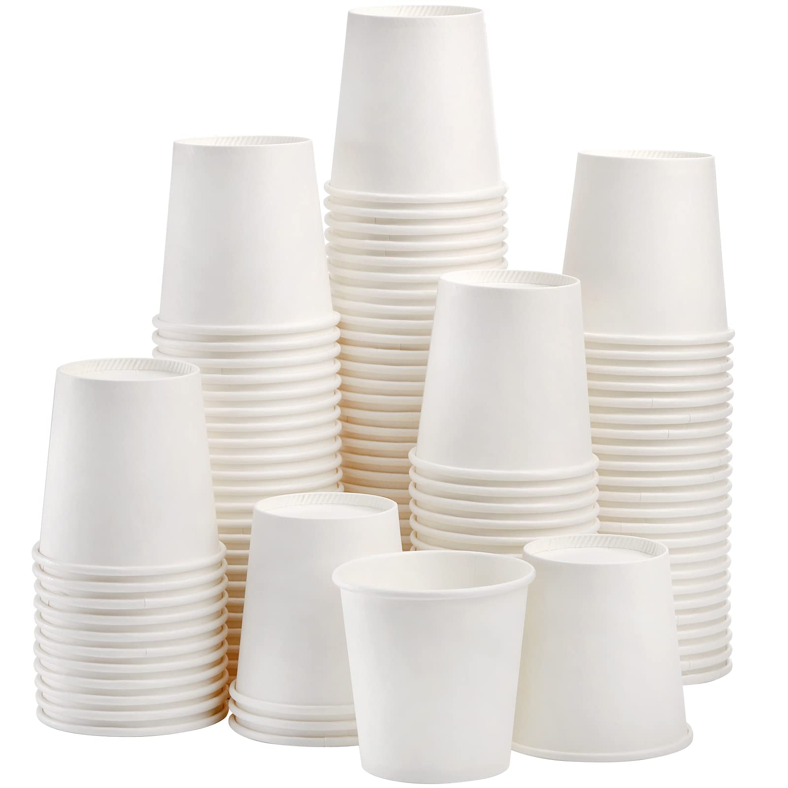 Tebery Paquete de 400 Vasos de Papel Blanco de 120ml, Vasos de Papel Desechables de 4oz para Café, Tazas para Espresso, Vasos Pequeños para Enjuagar la Boca