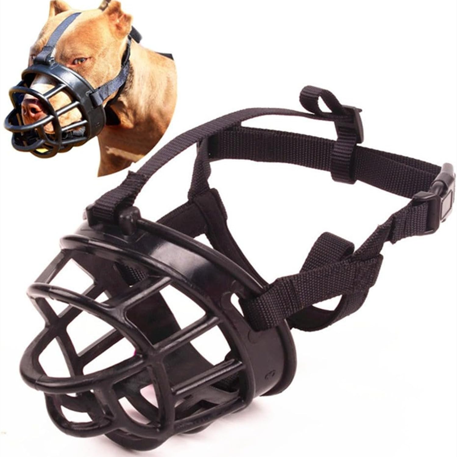 LATRAT Muselière pour Chien, Empêche Les Morsures, Museau d'Entraînement Respirant pour Petits,Moyens Et Grands Chiens, Taille 3