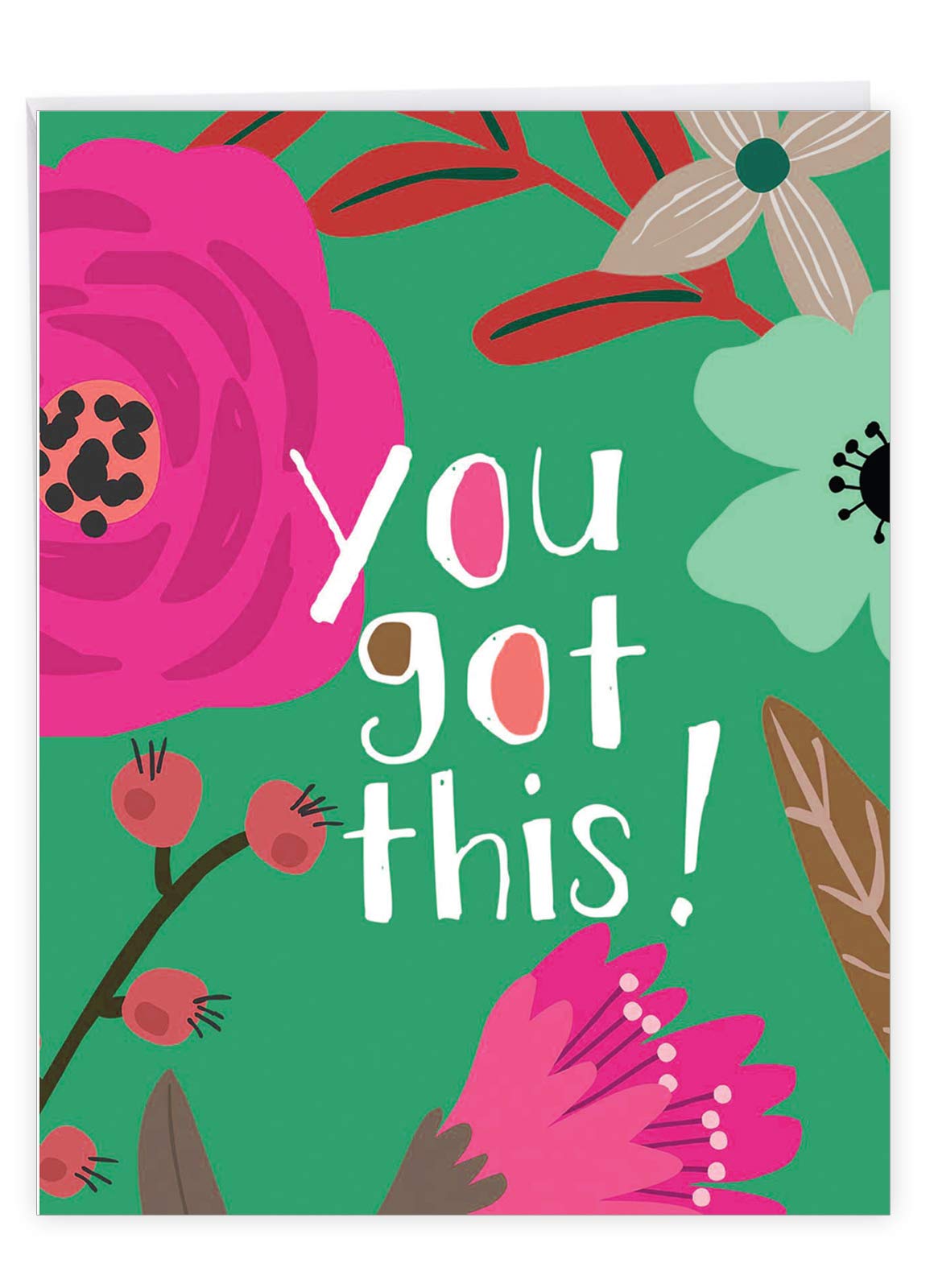 NobleWorks Jumbo Congratulations Paper Card From Us 8.5 x 11 Inch with Envelope (1 Pack) Large Jumbo Congats, Good Luck Optimisms J6631ECGG-US