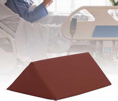Triangle Wedge Pillow Ergonomic Cushion Positioning Support Pillow Nonslip Sponge Core PU Leather Breathable Soft Suitable for Elderly Sleeping Side, 40 cmx20 cmx20 cm