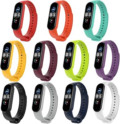Amazon.com: PINHEN Correa de reloj compatible con Xiaomi Mi Band 5, correa  deportiva de silicona suave de repuesto compatible con Xiaomi Mi Band 5  Smart Watch (11 piezas) : Deportes y Actividades
