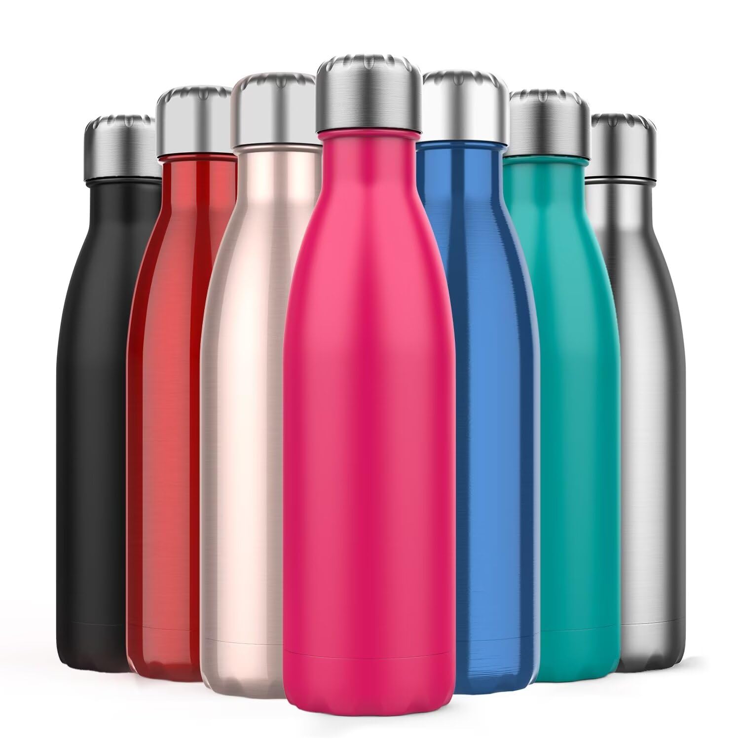 500ml Insulated Water Bottle, Double Wall Stainless Steel Vacuum Bottle Keep 24 Hours Cold & 18 Hours Hot - BPA Free for Outdoor Sports, Fitness, Hiking, Camping, Office,School (Pink)