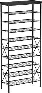 10 Tiers Shoe Storage Organizer, Large Capacity Shoe Shelf Holds 32 Pairs of Shoes,Black