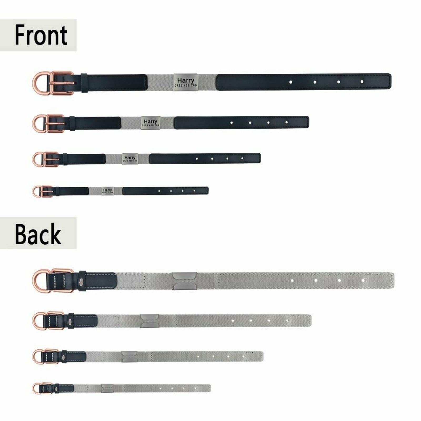 Hundehalsband Einstellbare Nylon Personalisierte Gravierte Name Tag Hund Id Halsband Mit Leder Schicht Gepolstert, Rot, Xs 17-23Cm/Rot/L 36-47Cm
