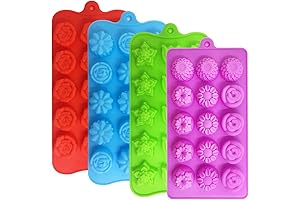 Flower-Shaped Chocolate Candy Molds 4-Pack