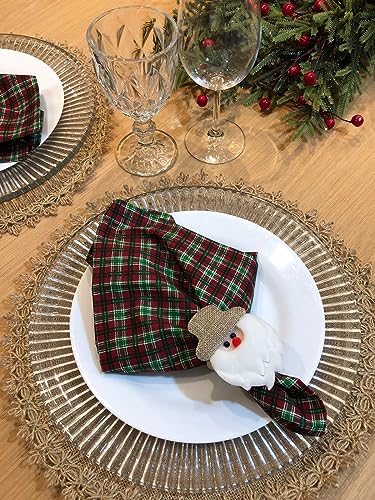 Anel Porta Guardanapo Papai Noel Natal Decoração Mesa Posta 12un (Vermelho)