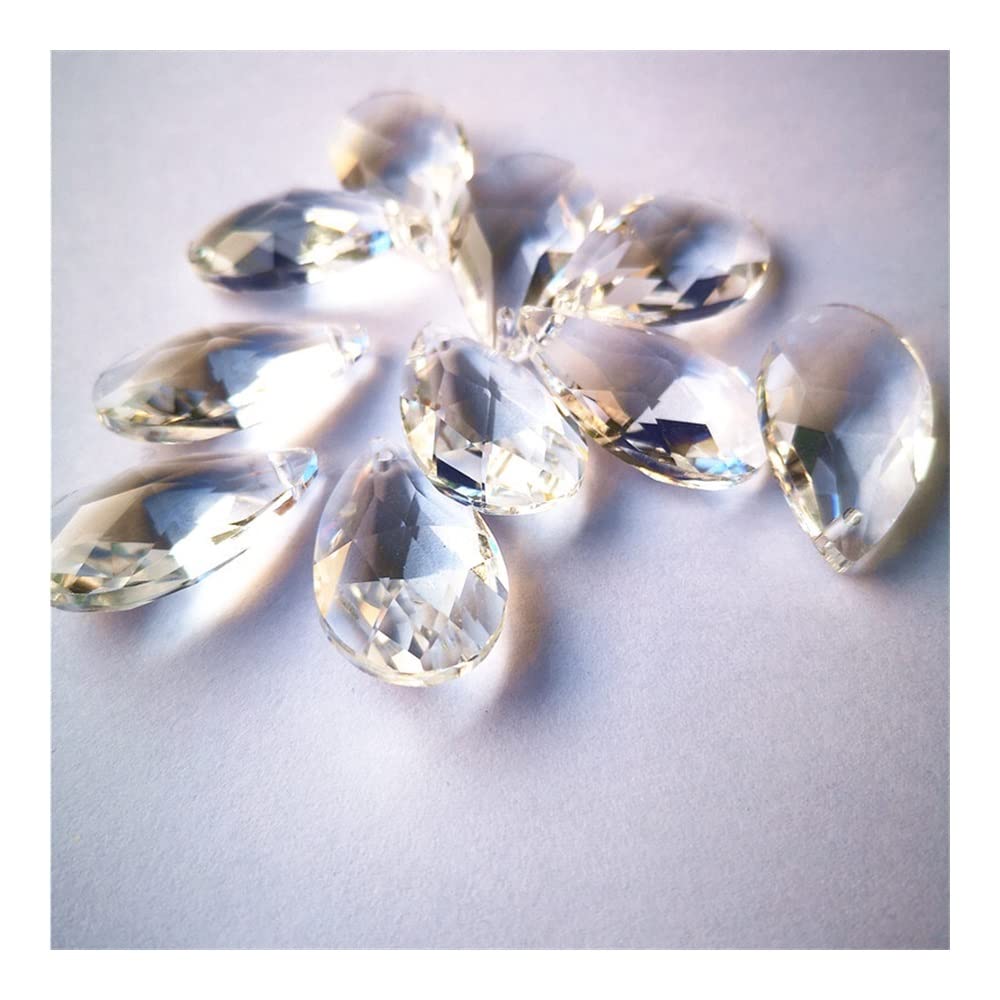 Kronleuchter Kristall Prismen Anhänger 100 Teile/los 28mm Kronleuchter anhänger Mehrfarben K9 Kristall Kronleuchter Birne Anhänger Glasbeleuchtung Teil for Suncatcher (Color : Clear)