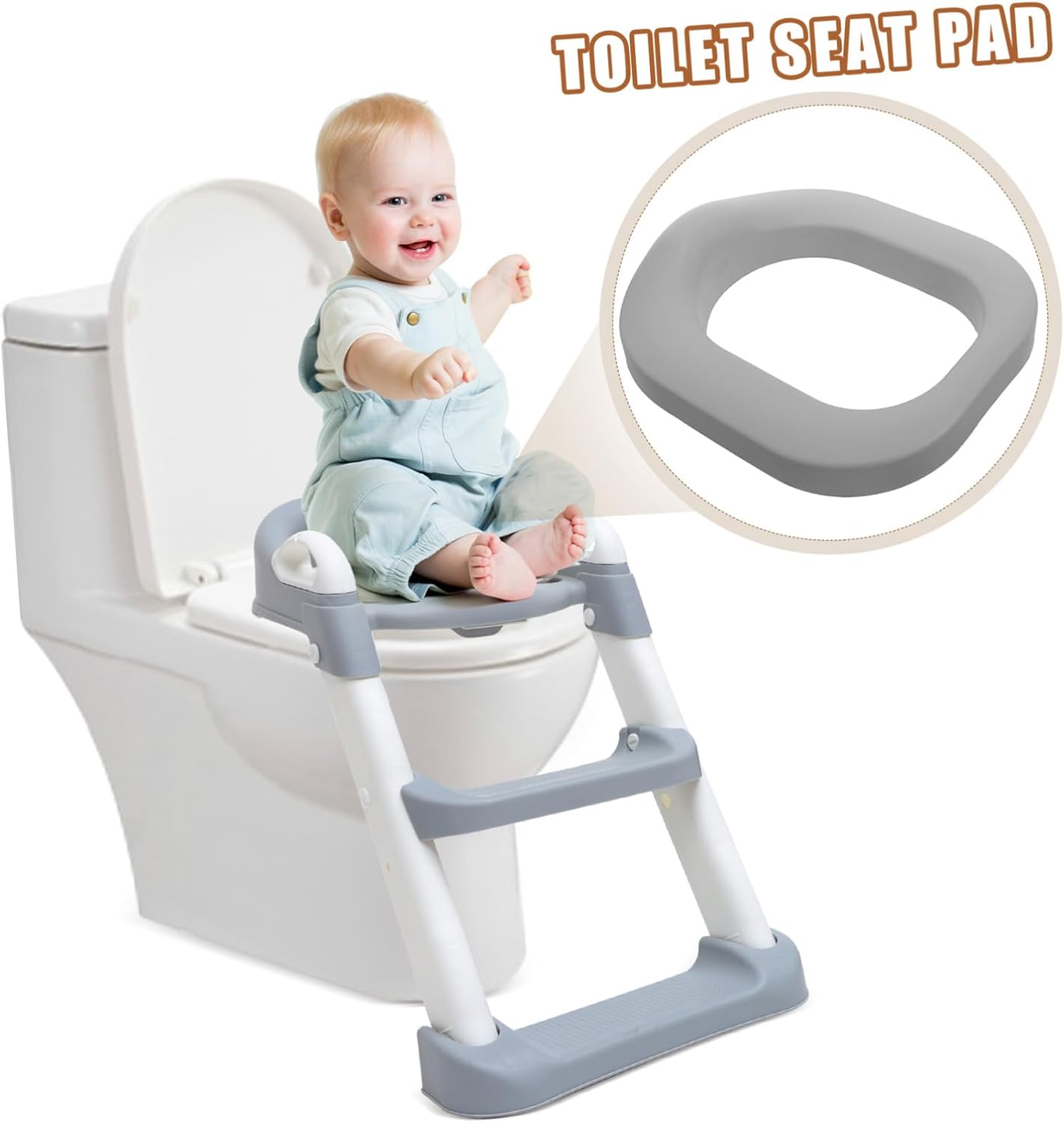 Stable Boys and Girls Toilet Ladder Potty Training Seat Pad Soft Pu Material