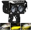 Binocus Beyaz Sarı HD Optik Cam Lens 30w Motosiklet Sis Farı Off Road Spot Sel Kombo Delici Taşkın Çalışma Lambası Yardımcı Sürüş Işık Barları [Enerji Sınıfı A]