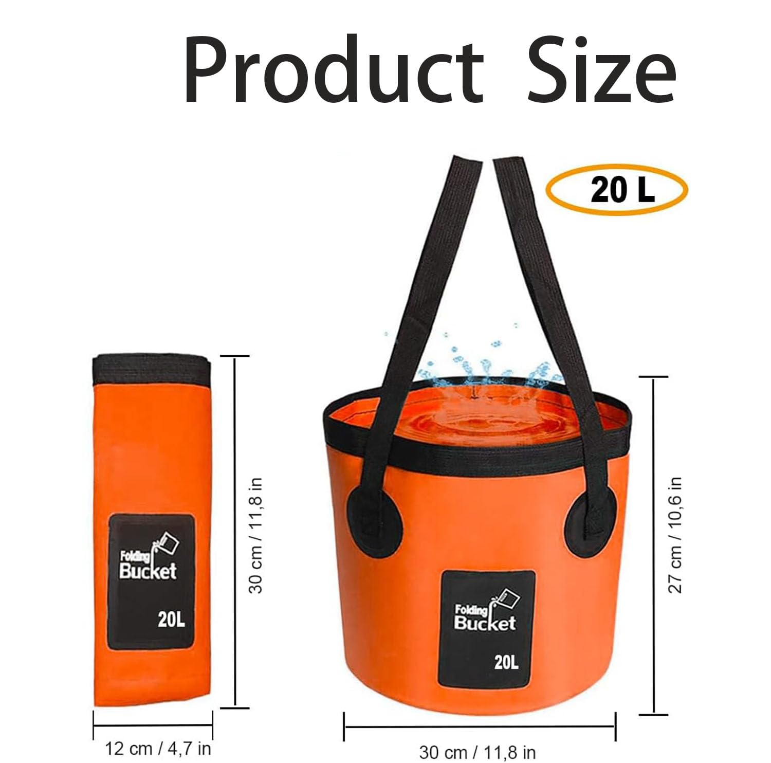 Secchio Pieghevole 20 Litri Per Campeggio - Impermeabile E Portatile Per Esterni - Foto 6