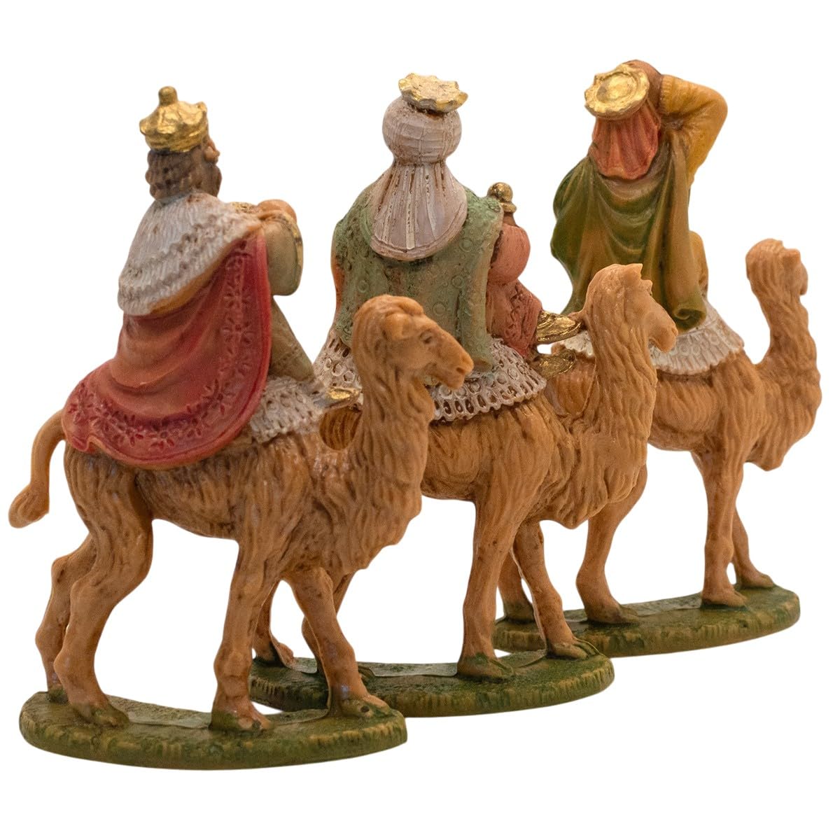 VILLAGE GIFT IMPORTERS Set di tre Re Magi Cammelli da 10,2 cm | Statuette dei Tre Re per Presepe | Melchior, Caspar, Balthasar | Made in Italy