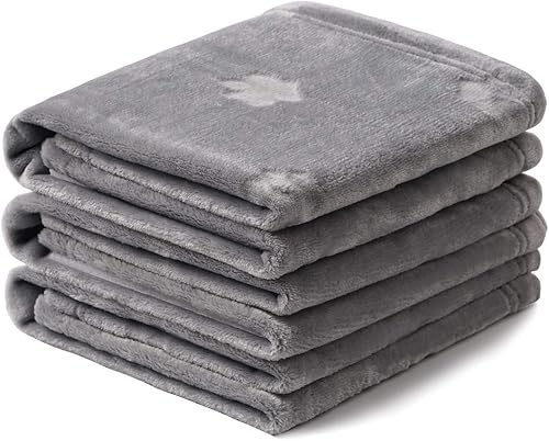 1 paquete de 3 mantas suaves y esponjosas de vellón para mascotas, manta de franela con bonito diseño de pata 3D para perro, cachorro, gato, gris disponible en Yaxa Venezuela