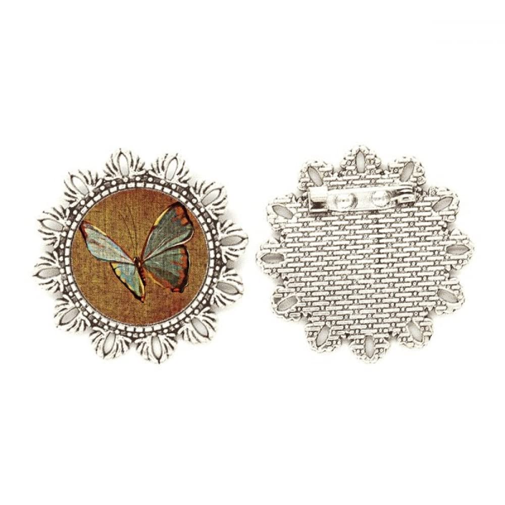 Broche de lino con mariposa plata complementos chaquetas mujer 4