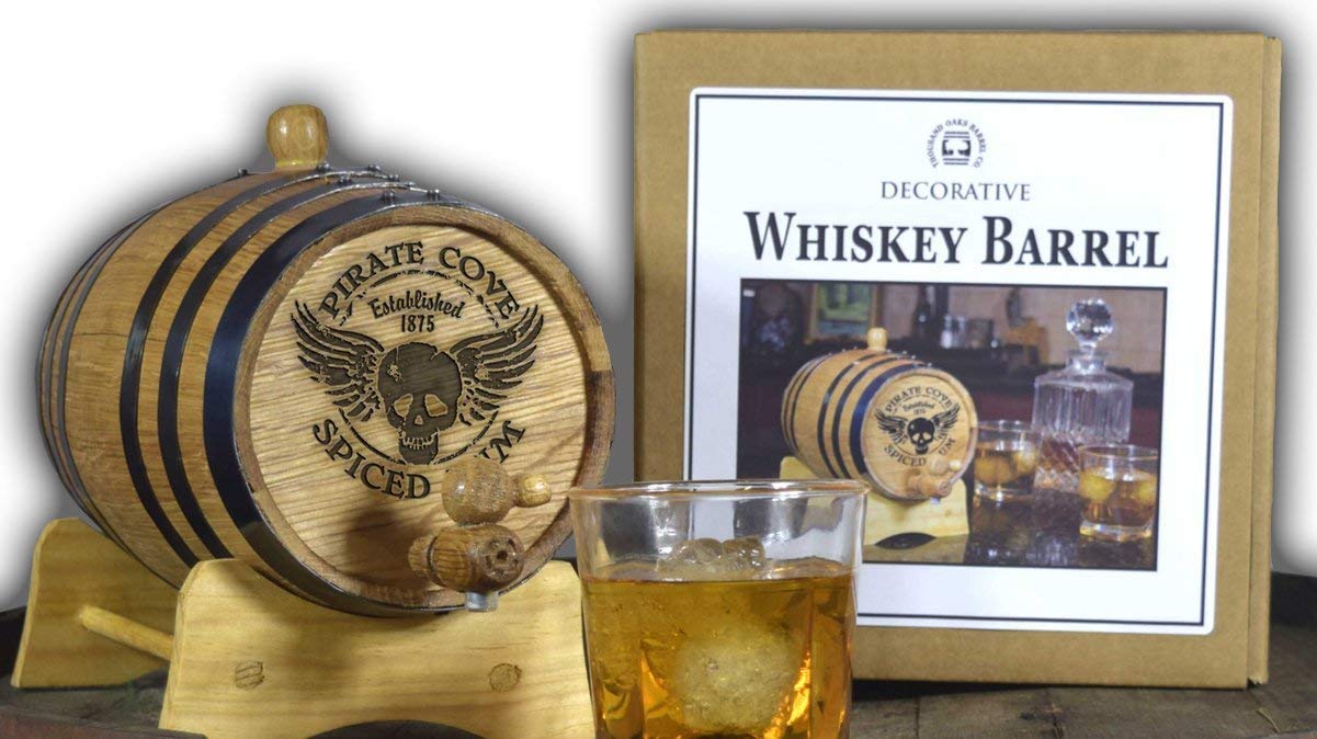Decorative Barrel 2 Liter Decorative Oak Rum Barrel With Stand – Laser ...