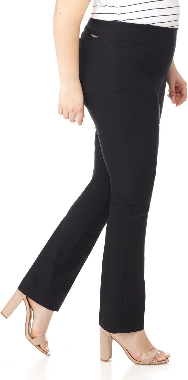 Rekucci Curvy Woman Plus Size Modern Straight Leg Pant w/Tummy Control