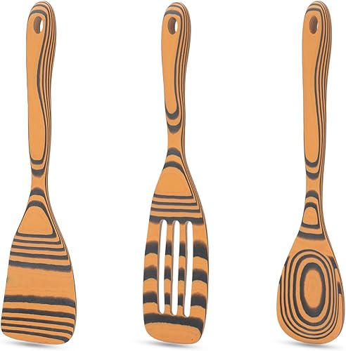 Miniatura 10 de Apto para lavavajillas y sin mantenimiento, cucharas de madera resistentes para cocinar, juego de 6 utensilios de cocina de madera artesanales para