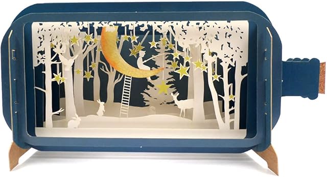 Message In A Bottle Moon Fishing Pop Up Birthday Greeting Card By Alljoy Cards MIB060