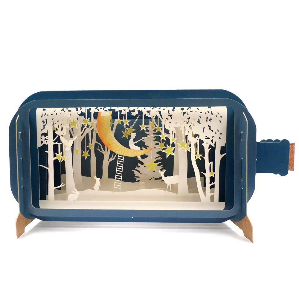 Message in A Bottle Moon Fishing Pop Up Birthday Greeting Card by Alljoy Cards MIB060