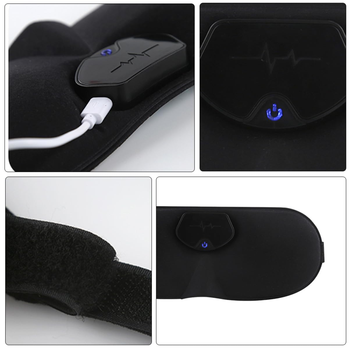 IMIKEYA Dispositif de Sommeil sans Fil Masseur de Tête Électrique, Stimulation par Impulsions Électriques, Bandeau en Dacron Élastique pour Relaxation Fatigue