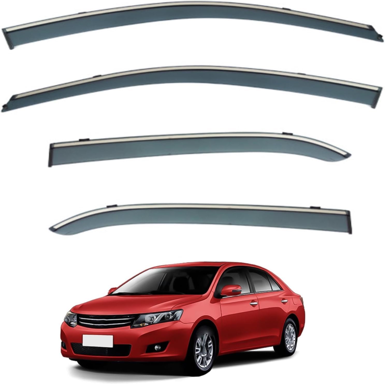 Acwyahso Rain Guards Wind Deflectors for Zotye Z300/New Vision MK1 2012-2017, 4Pcs Vent Visors, Allows Fresh Air & Keeps Rain Out, No-Drill Install