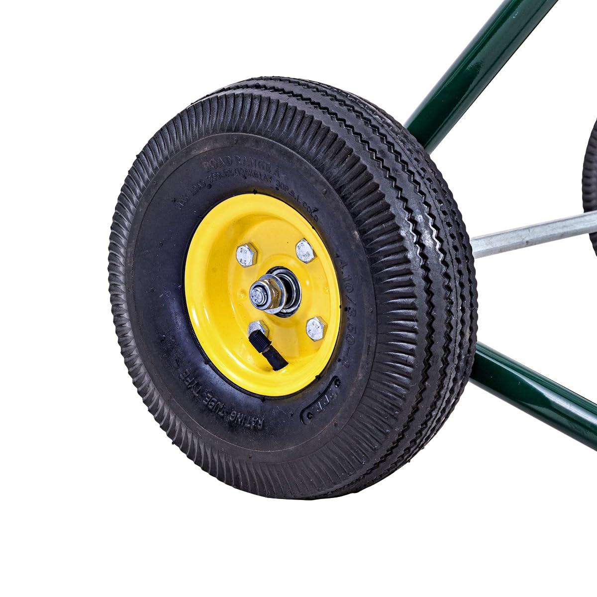 SOARS Schlauchwagen Metall, Schlauchaufroller für 3/4" Schlauch, Schlauchtrommel mit tropffreie Drehdurchführung & Kurbel & Gummirädern, Gartenschlauchwagen mit 188 cm Anschlusschlauch