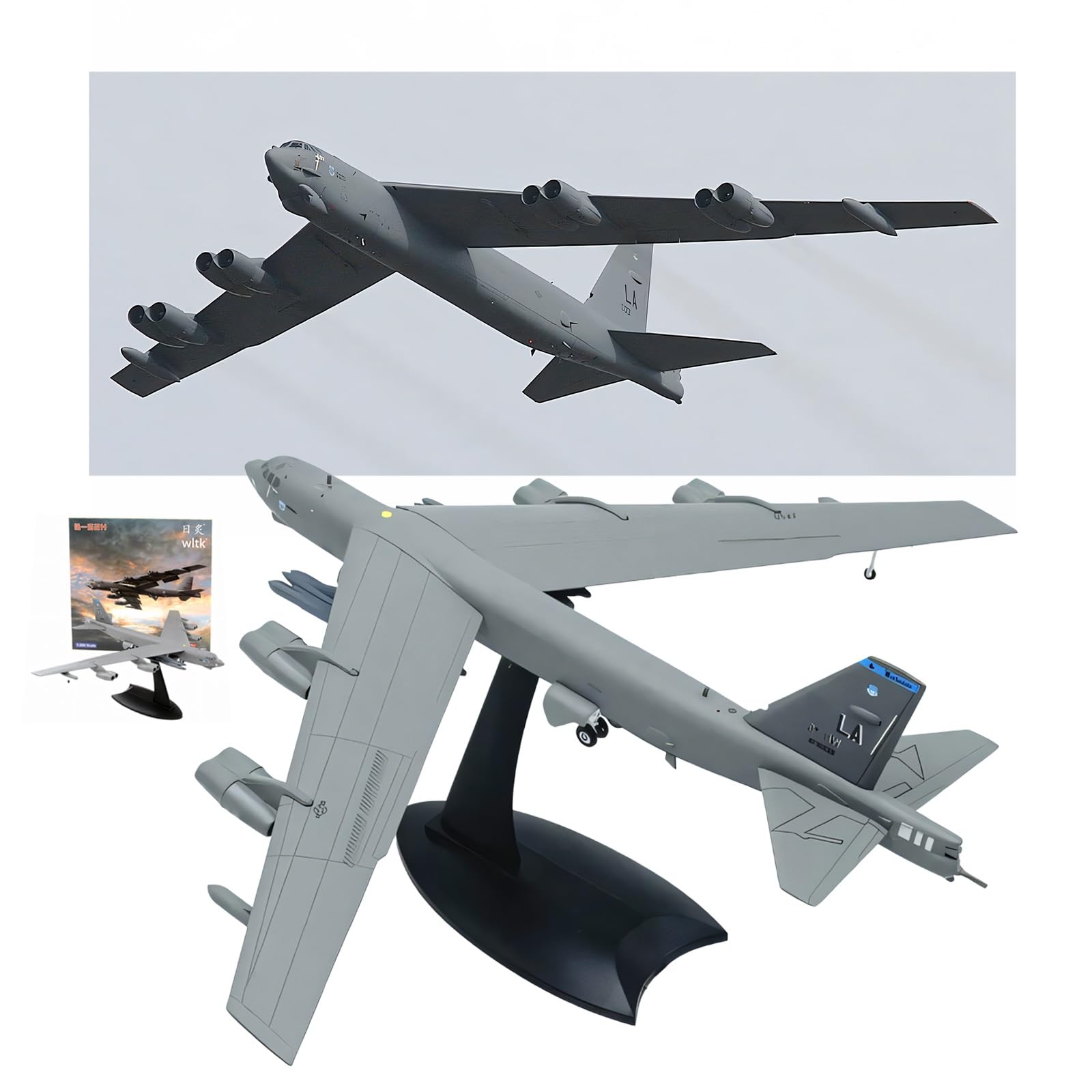 Modello bombardiere in metallo pressofuso 1/200 B-52H Aereo militare alta precisione con espositore, collezione, regalo perfetto for appassionati aviazione decorazioni for casa/ufficio