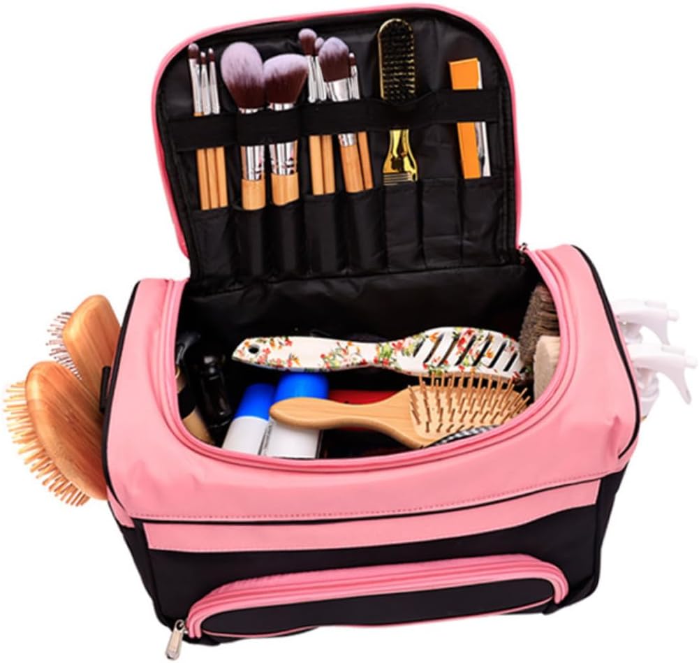BESTYASH Multi-Purpose Barber Travel Bag for Stylists Large Capacity Hairdressing Tool Organizer Portable Oxford Makeup Case for Hair Tools and Accessories