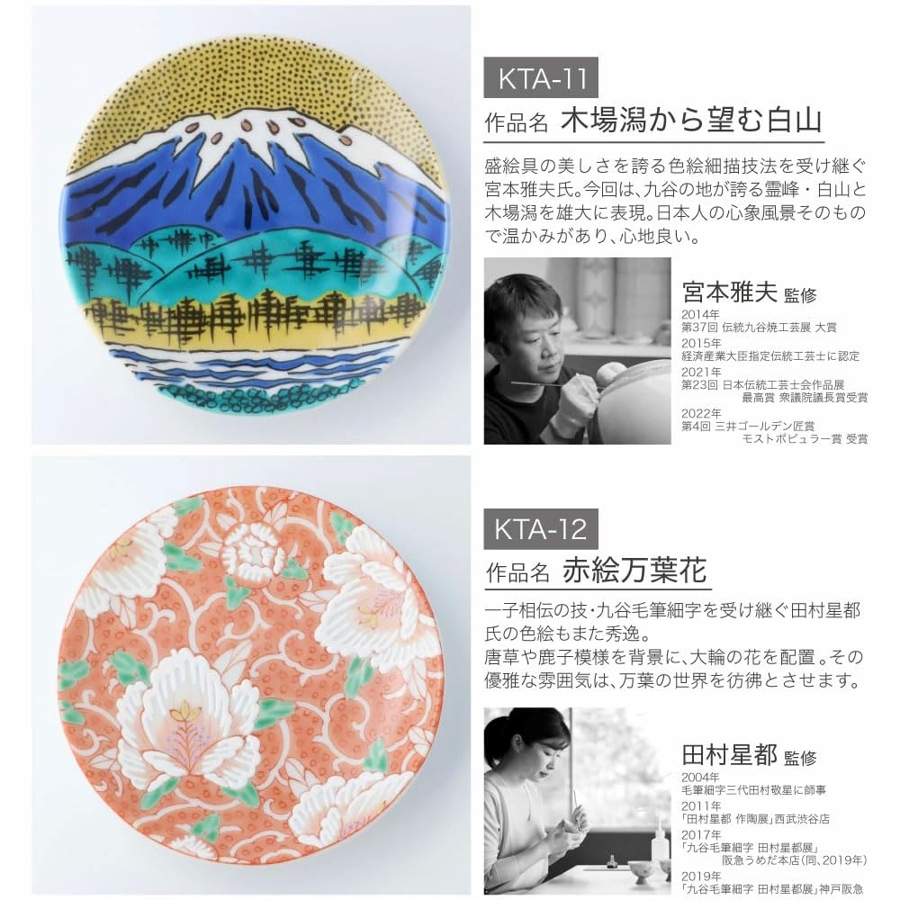 Amazon | 有名作家監修 九谷アート小皿 20種類 Kutani Art【日本製