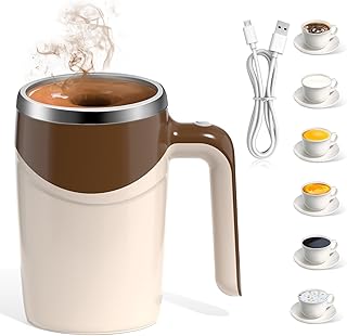 Automatic Self-Stirring Coffee Mug, Automatic Mixing Coffee, Milk, Protein Powder, Chocolate, Cocoa, Stainless Steel Mater...