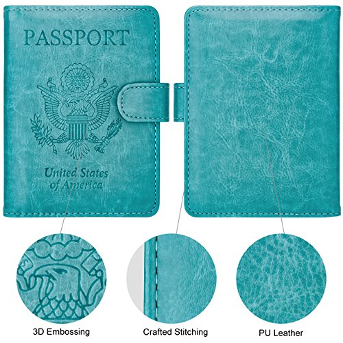 Walnew Passport Holder Cover Case Rfid Passport Travel Wallet, Blue #TOP1