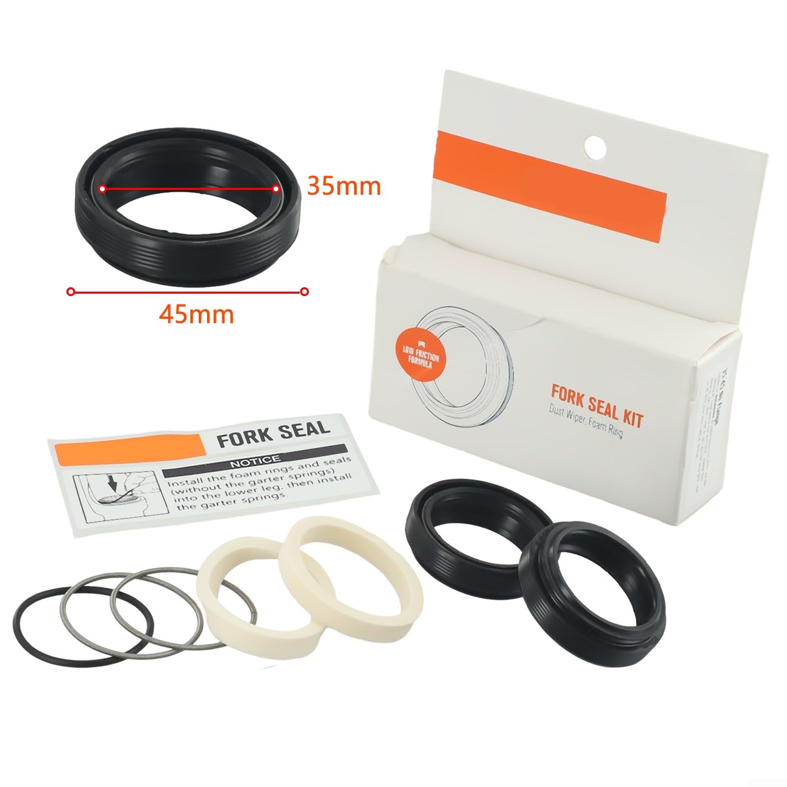 Fahrradgabel Staubdichtungsgabel Service Kit Fahrrad Federgabel Service Set 30-40 mm für Fox für Rockshox für Manitou SR für SUNTOUR Road Moutain Bike (35 x 45 mm)