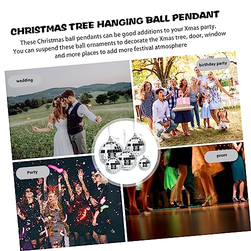 Adornos colgantes de bola espejada plateada, 36 piezas, para fiestas, bodas y eventos miniatura 3