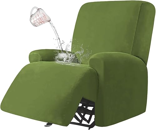 ALIECOM Funda reclinable 100% impermeable de 4 piezas para sillas reclinables grandes, fundas elásticas para sillas reclinables con brazos,