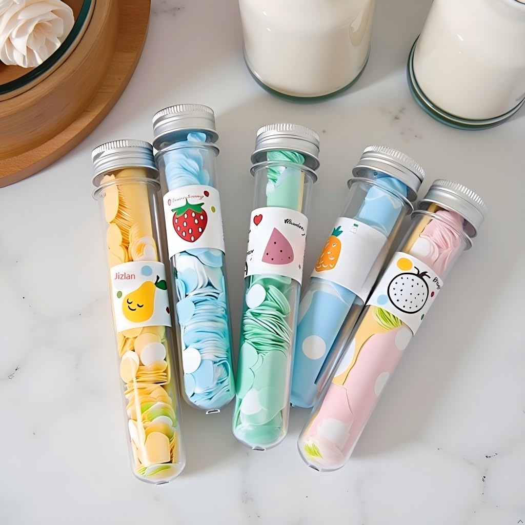 5 Boxes Multicolor Portable Disposable Paper Soap Confetti Sheets Soap Flakes for Washing Hand Cleansers Care Bath Toiletry Bathing