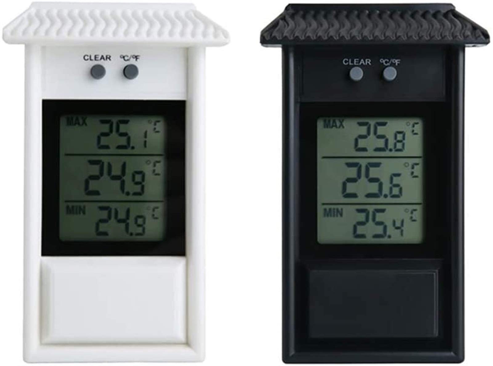 XMING Termometro a Serra Digitale Monitor Monitorature massime e minime Temperature domestiche utilizzate a Parete per Foro per Esterni da Esterno (Color : Black)