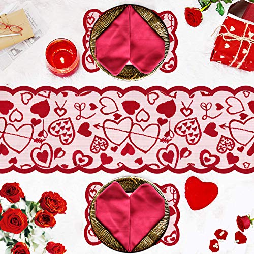 Beeager 5 Pack Valentines Day Decorations Sets - Valentines Day Table Runner (13 X 72 Inch) And Placemats(8 X 12 Inches) -Valentines Day Decor For Home Wedding Anniversary Party #TOP1