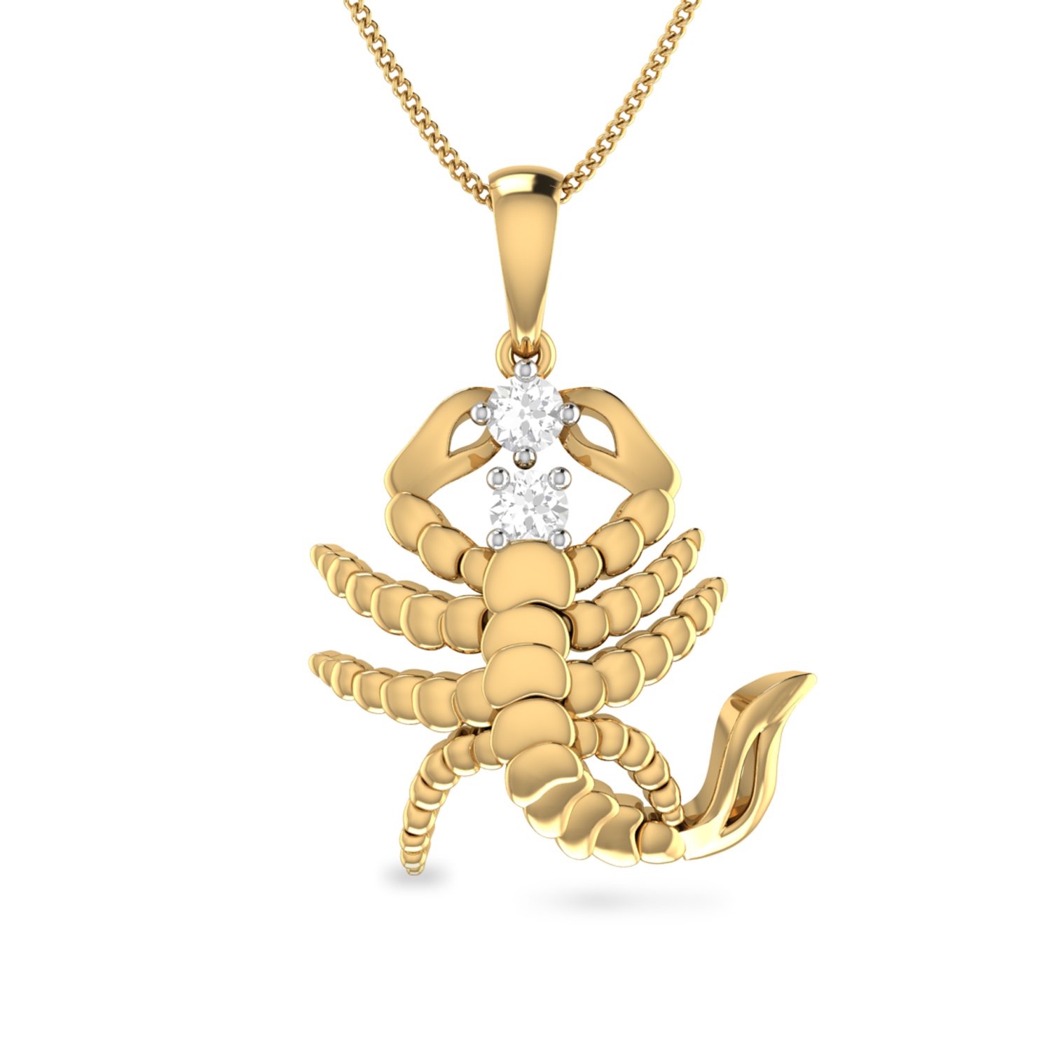 Aucent by PC Jeweller The Scorpio Zodiac 18KT Yellow Gold and Diamond Pendant-image-16
