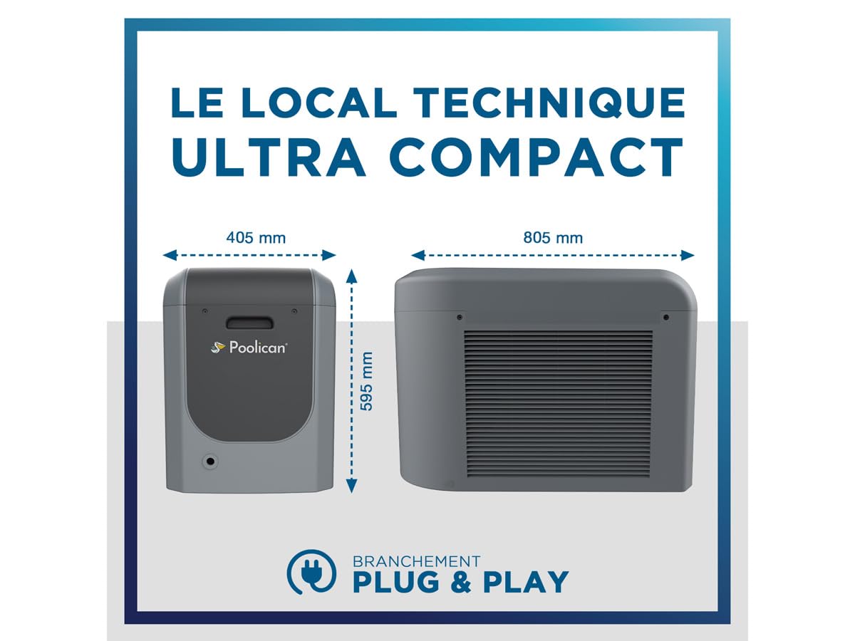 Pompe à chaleur Poolican Poolex centralisée connectée piscine 25m3