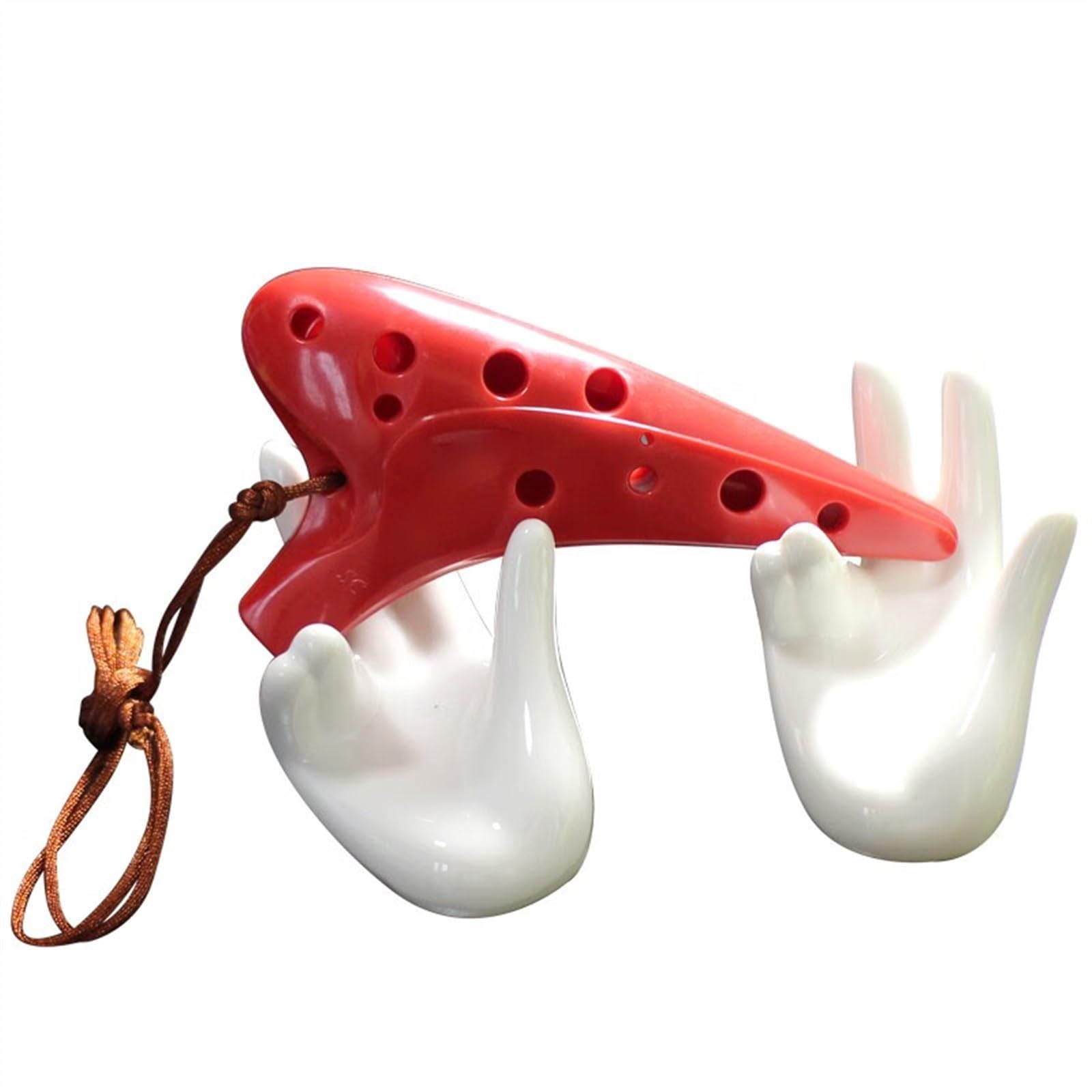 ocarina instrumento Ocarina De 12 Hoyos Plástico Agudo SC Estudiante Principiantes Entrada C Clave Instrumento Étnico Rojo