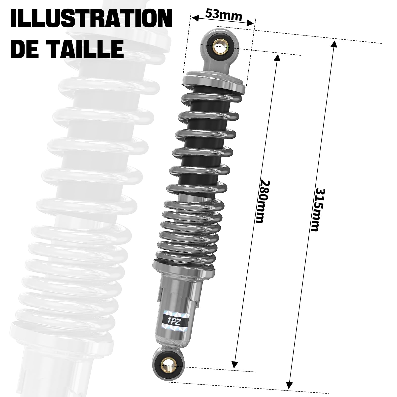 1PZ FH2-28M 280 mm precarico sospensione posteriore 5 livelli regolabili 12 V per Honda Monkey Gorilla ATV Quad Dirt moto prodotto esterno